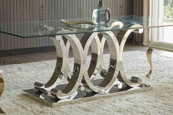 10 mesa de jantar moderna de Seaters SS com o vidro moderado removível