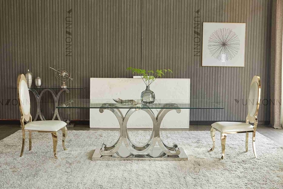 10 mesa de jantar moderna de Seaters SS com o vidro moderado removível
