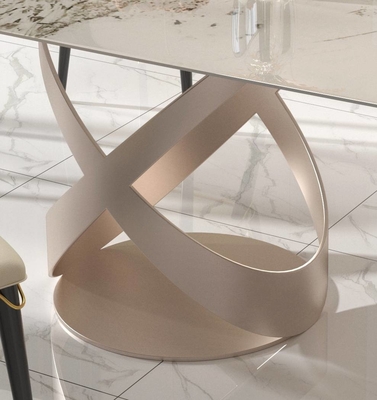 A cadeira de mesa de jantar contemporânea luxuosa ajusta-se com X base inoxidável de Teel