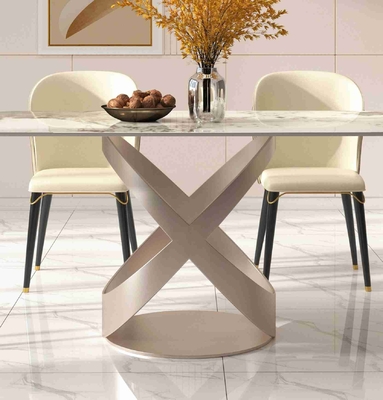 A cadeira de mesa de jantar contemporânea luxuosa ajusta-se com X base inoxidável de Teel