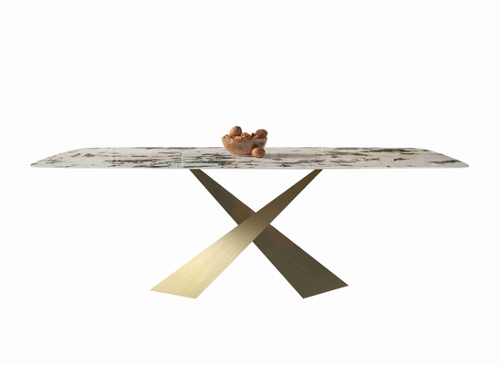 A cadeira de mesa de jantar pequena do apartamento da placa brilhante da rocha ajusta o grupo de bronze luxuoso da sala de jantar da luz moderna nórdica