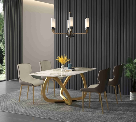 Grupo simples italiano da tabela de café da manhã do retângulo da casa das mesas de jantar retangulares modernas brilhantes