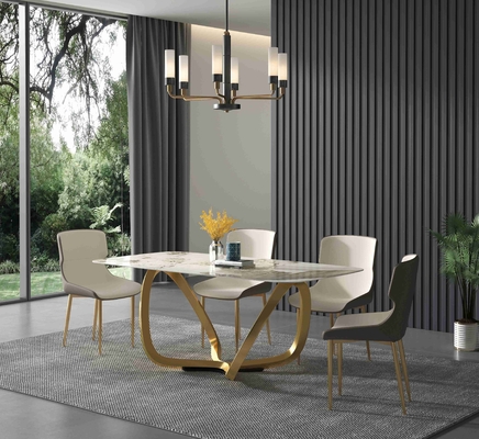 Grupo simples italiano da tabela de café da manhã do retângulo da casa das mesas de jantar retangulares modernas brilhantes