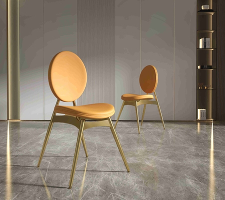 201 sala de visitas baixa dada forma da mesa de jantar 6 da coleção do ouro seater luxuoso de aço inoxidável