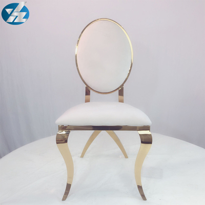 Cadeira branca elegante do banquete do casamento dos pés traseiros transversais de Chrome da cadeira de veludo