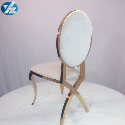 Cadeira branca elegante do banquete do casamento dos pés traseiros transversais de Chrome da cadeira de veludo