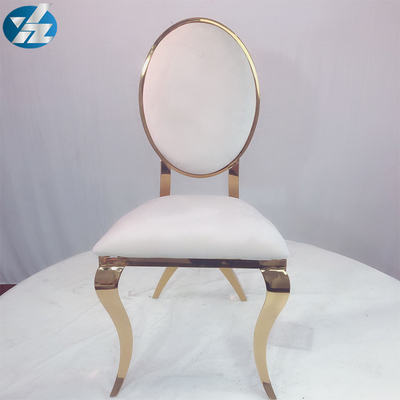 Cadeira branca elegante do banquete do casamento dos pés traseiros transversais de Chrome da cadeira de veludo