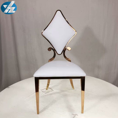 Branco luxuoso do OEM de 50X55X107 SS Diamond Wedding Golden Dining Chair