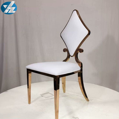 Branco luxuoso do OEM de 50X55X107 SS Diamond Wedding Golden Dining Chair
