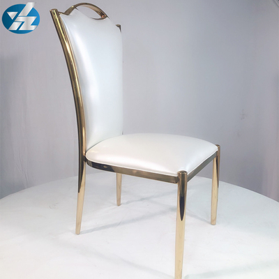 Cadeira estofada cadeira da sala de jantar do ouro do banquete do casamento de Chrome SS