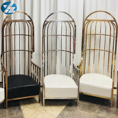 Noivos coloridos Chairs 10KGS 201 da cadeira do Birdcage do ouro de aço inoxidável