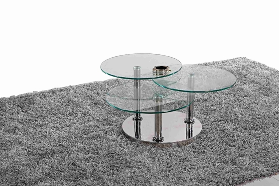 Luz à moda da tabela de chá da mesa de centro de vidro central do clássico 3 luxuosa