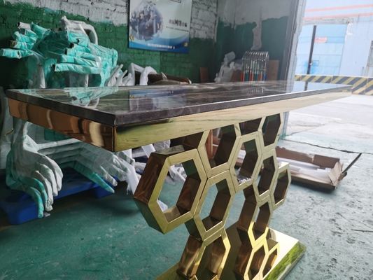 A tabela de chá à moda retangular de mármore da tabela de console com falso marmoreia superior