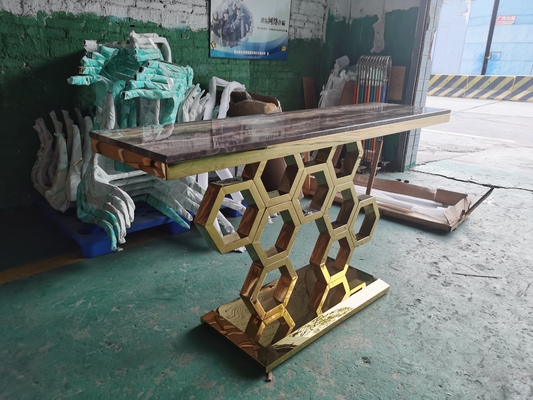 A tabela de chá à moda retangular de mármore da tabela de console com falso marmoreia superior