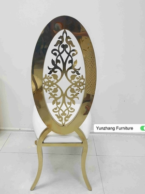 Casamento dourado traseiro alto da elipse que janta a cadeira com OEM da flor
