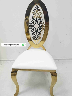 Casamento dourado traseiro alto da elipse que janta a cadeira com OEM da flor