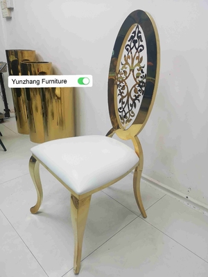 Casamento dourado traseiro alto da elipse que janta a cadeira com OEM da flor