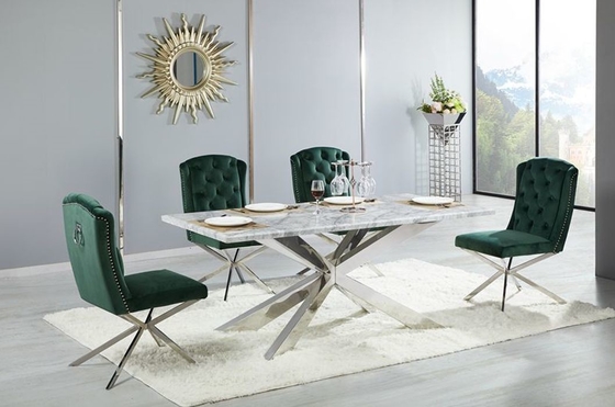 4 mesas de jantar modernas luxuosas da base transversal da pessoa para a sala de visitas