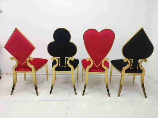 Banquete do coração do pôquer que janta o quadro de aço inoxidável da cor do preto da cadeira