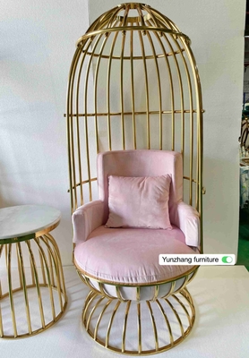 Cadeira confortável do Birdcage do ouro do metal de aço inoxidável para o banquete do hotel
