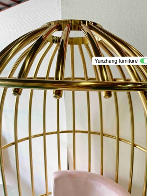Cadeira confortável do Birdcage do ouro do metal de aço inoxidável para o banquete do hotel