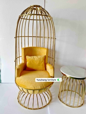 Cadeira confortável do Birdcage do ouro do metal de aço inoxidável para o banquete do hotel