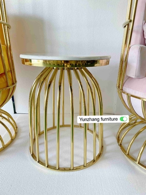 Cadeira confortável do Birdcage do ouro do metal de aço inoxidável para o banquete do hotel