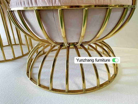 Cadeira confortável do Birdcage do ouro do metal de aço inoxidável para o banquete do hotel