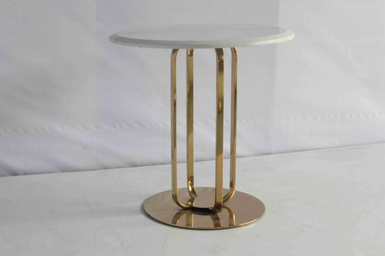 Tabela lateral elegante popular com uso de aço inoxidável da família do mármore do metal baixo