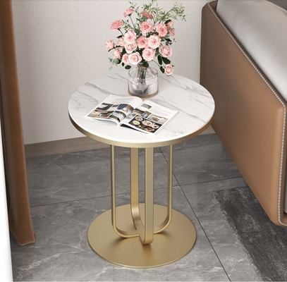 Tabela lateral elegante popular com uso de aço inoxidável da família do mármore do metal baixo