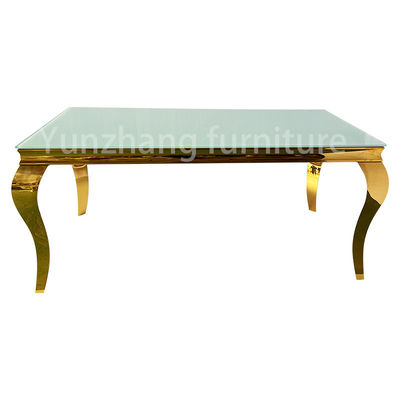 Bom preço O retângulo dá forma à tabela de aço inoxidável da sala de jantar com parte superior de mármore on-line