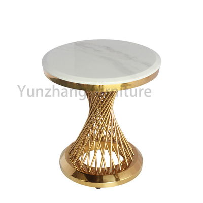 Base de aço do tubo do ouro/Rose Gold/lateral redonda de prata para a sala de visitas