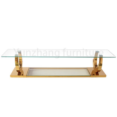 Bom preço A mesa de centro retangular arquiva o estilo simples de vidro transparente on-line