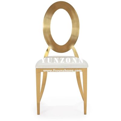 Bom preço Mobiliário de refeição Ouro Cadeira de banquete de aço inoxidável on-line