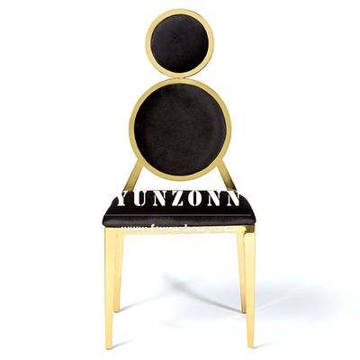 Bom preço Elegantes cadeiras de banquete tapiçadas de veludo com acentos dourados on-line