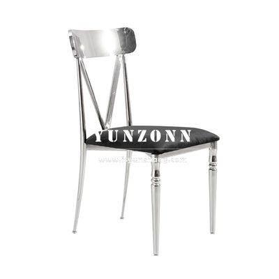 High Back Black Tufted Velvet Cadeira de Jantar Pernas de aço inoxidável Hotel Eventos Sala de Jantar Cadeiras de mobília SS