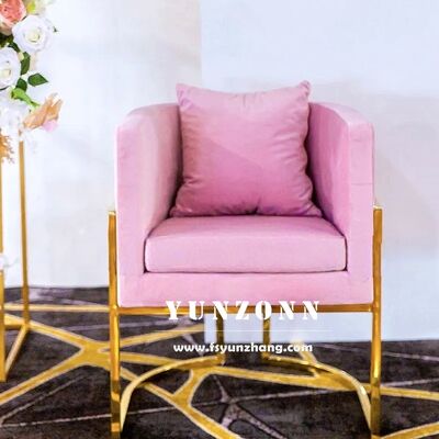 Bom preço Sofá moderno de um só lugar cadeira com aço inoxidável dourado e almofada de veludo colorido para hotéis salas de estar restaurantes e shoppings on-line