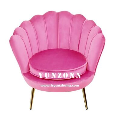 qualidade Sofá de concha moderna com estrutura de aço inoxidável e combinação de veludo para hotéis salas de estar áreas de jantar Shopping fábrica