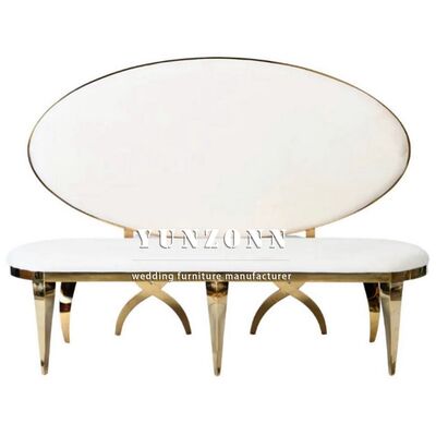 Bom preço Mobiliário de casamento real Sofá de casal Assento de casamento branco Sofá de casamento para noiva e noivo Salão de hotel Eventos de casamento de aço inoxidável Sofá on-line