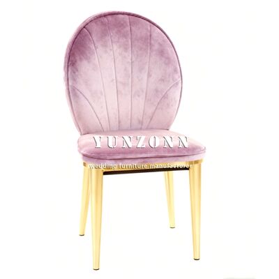 Bom preço Fábrica direta Mobiliário de casamento de luxo Hotel Restaurante Metal Golden Steel Pernas Cadeira de jantar on-line