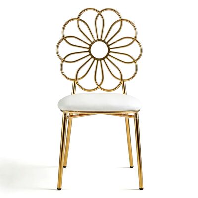 Bom preço Banquete empilhamento festa de casamento moldura de ouro decoração SS refeição mobiliário de aluguer metálico cadeira de evento on-line