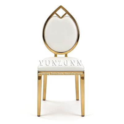 Bom preço Quadro de aço inoxidável de ouro de couro Rei Rainha Noiva Festa Luxo Chaise Evento cadeiras de casamento brancas on-line