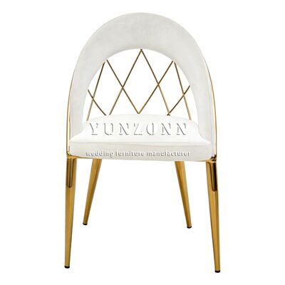 Cadeiras para Eventos e Casamentos Modernas em Aço Inoxidável Dourado com Design Novo e Elegante para Salões de Banquete