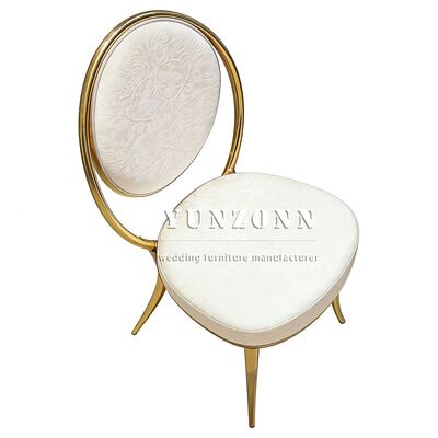 Bom preço Cadeiras com almofada dourada modernas e duráveis em aço inoxidável com pernas afiladas para eventos ao ar livre, casamentos e banquetes on-line
