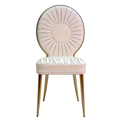 Cadeiras de Luxo em Aço Inoxidável Dourado com PU para Eventos de Casamento por Atacado