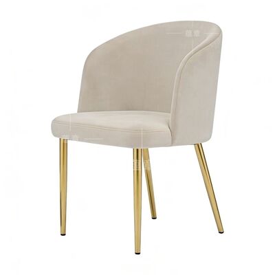 Bom preço Cadeiras de jantar de veludo nórdico modernas elegantes pernas de tubo de metal durável tecido tufted almofada estofada sala de estar comercial on-line