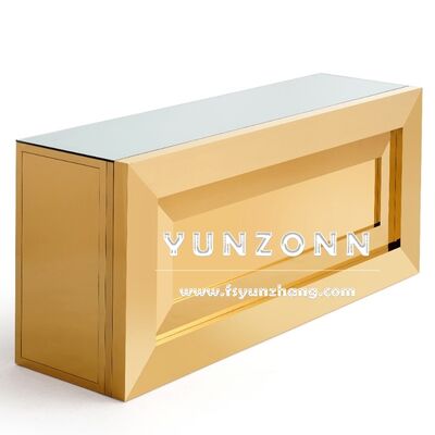 Bom preço Bar Contempo Mesa de balcão com design moderno Aço inoxidável Cor dourada para jantar Mobiliário de hotel ao ar livre Eventos de festa de casamento on-line