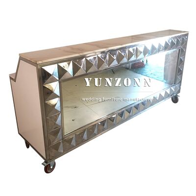 qualidade Festa de casamento em forma de meia lua Espelho de aço inoxidável Bar de vidro para discoteca fábrica