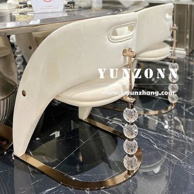 Bom preço Cadeiras de Jantar Decoradas com Cristal de Design Nórdico Metal de Luxo para Uso em Casamentos, Hotéis e Salas de Estar on-line