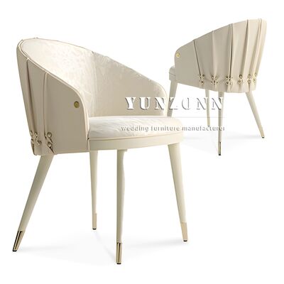 Bom preço Cadeiras de Sala de Jantar de Luxo Italianas de Designer Famoso com Braços Cadeira de Jantar Bege com Encosto Curvo on-line